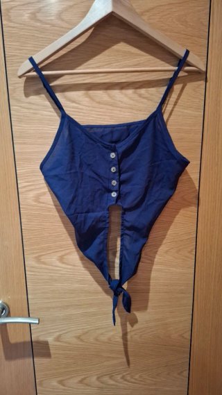 Croptop Azul con Botones