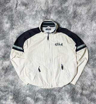Chaqueta Cortavientos Fila Beige y Azul
