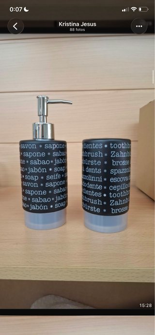 Set Dispensador de Jabón y Vaso