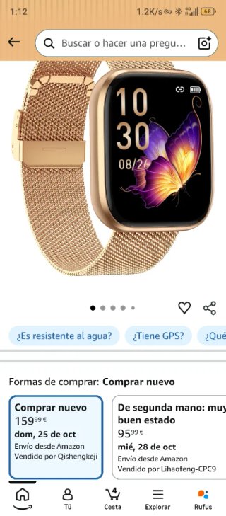Smartwatch Dorado