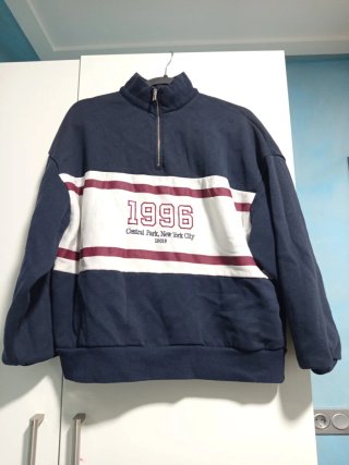 Sudadera Stradivarius Azul Marino Talla S