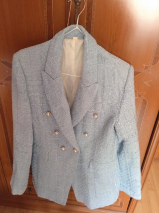 Americana Celeste Texturizada