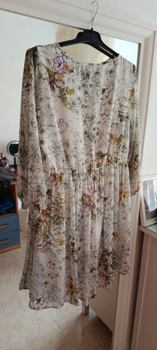 Vestido Midi de Gasa Estampado