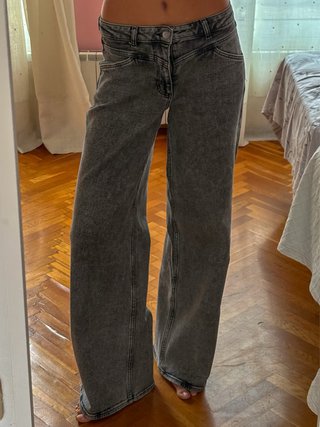 Pantalón Jean Na-kd Negro Tiro Bajo Low Waist