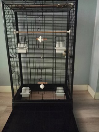 Jaula para pájaros negra