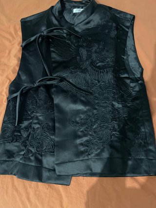Camisa estilo asiático negra Japandi