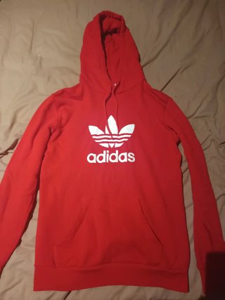 Sudadera adidas roja con logo blanco