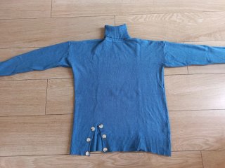 Jersey de cuello alto azul S/M mujer