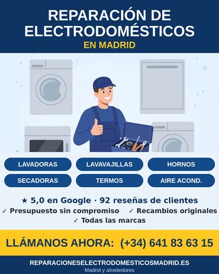 Reparación de elecdomestico en Madrid