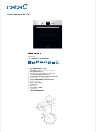 Horno Cata MDS 8007 X y Microondas Edesa