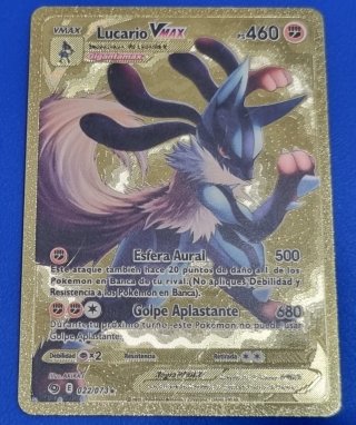 Carta Pokémon Lucario VMAX Dorada
