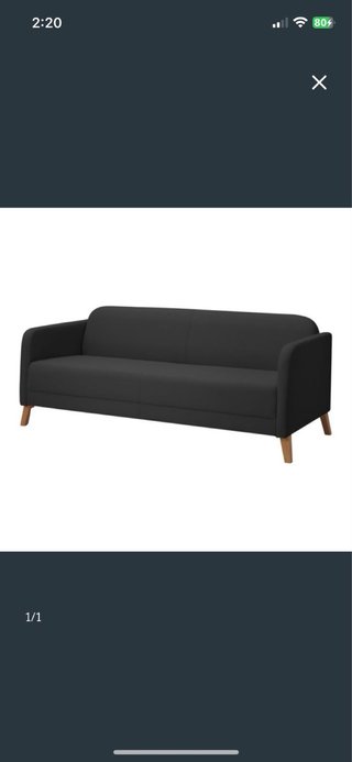 Sofá IKEA de 3 plazas negro
