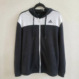 Sudadera Adidas Gris y Blanca con Cremallera