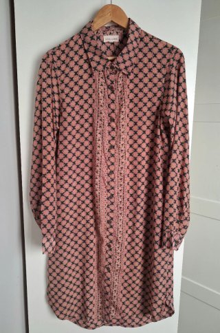 Vestido Camisero Boho Luna Llena con Seda Talla M