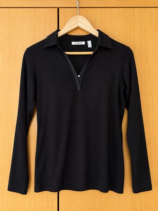Camiseta Negra Punto Roma Talla S
