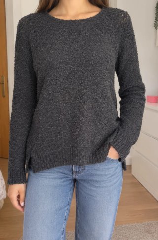 Jersey de Punto Negro en textura Talla L