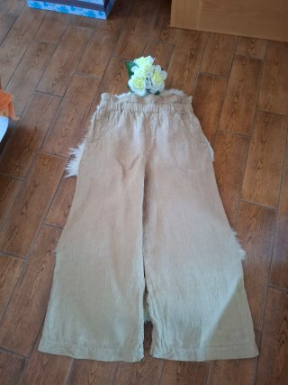 Pantalón Mujer Zara Beige