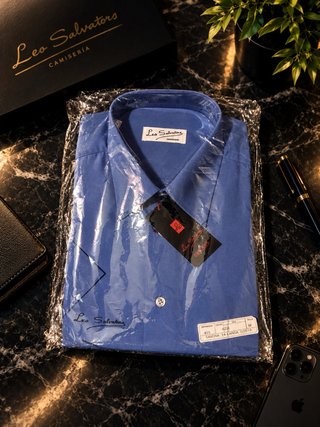 Camisa Leo Salvators Azul Talla 42