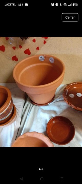 Lote de 2 Tiestos de Barro