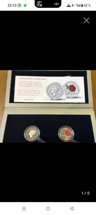Moneda Mónaco 10 Francos 1982 Grace Kelly