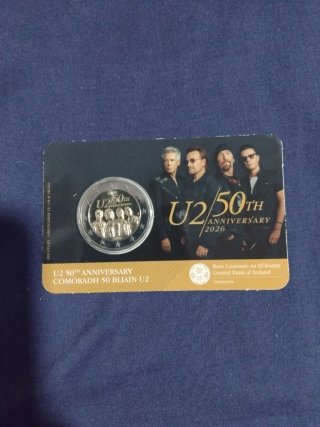 Moneda 2 Euros U2 50th Anniversary