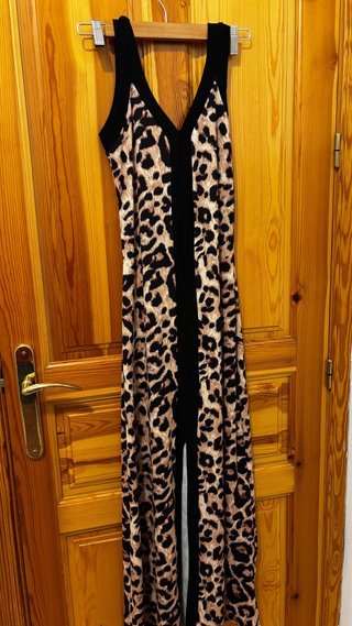 Vestido largo estampado animal print