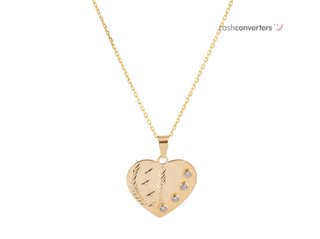 cadena oro 18k con piedra con circonita 23cm