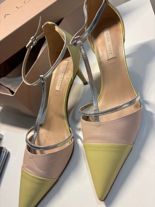 Tacones Pura Lopez Rosa y Amarillo
