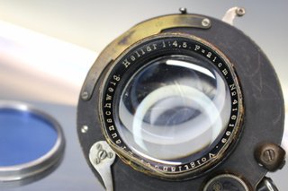 Antiguo objetivo, óptica Voigtländer Braunschweig Heliar 210 mm.