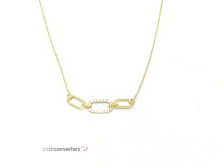 collar oro 18k con piedra con circonita 22cm