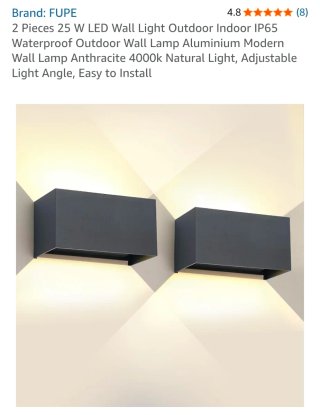 2 Apliques LED da Parete 25W