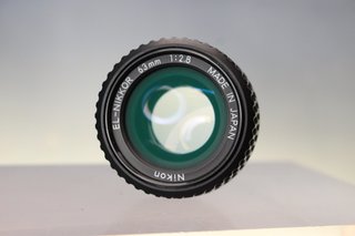 Objetivo vintage, lente de ampliación. EL-NIKKOR 63 mm f: 2.8-16. Ø 40.5 mm.