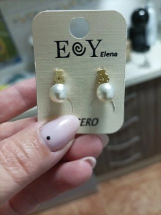 Pendientes Dorados con Perla E&Y Elena