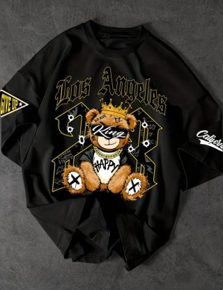 Camiseta Negra Estampada Talla L