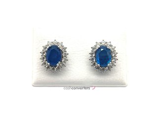 pendientes plata 925mm con piedra con circonita