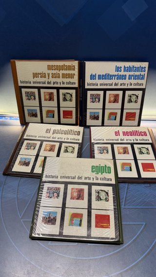 Lote de 5 albumes de diapositivas hiares, Historia universal de arte y de cultura, observa las fotos