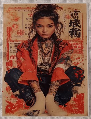 Poster Lienzo Asian Squat 30x40 cm