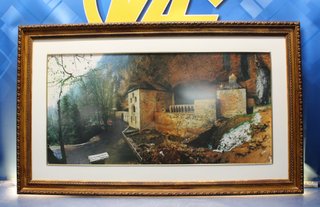 Fotografía gran formato Real Monasterio de San Juan de la Peña. Marco de madera dorada y cristal.