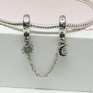 Charm cadena de seguridad S925 "Sun and Moon"