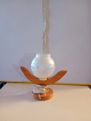 Lampada Vintage in Legno e Cristallo