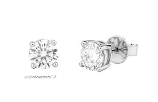 pendientes oro 18k con diamante de laboratorio