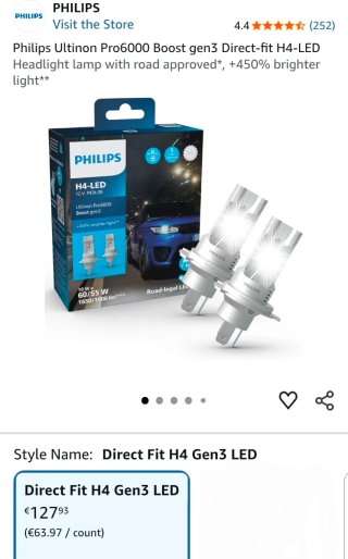 Philips Ultinon Pro6000 Boost H4-LED