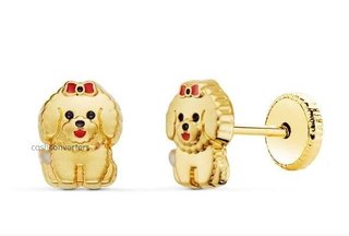 pendientes oro 18k con piedra