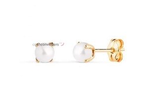 pendientes oro 18k con piedra con perla