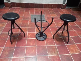 Set de 4 Banquetas de Hierro Regulables