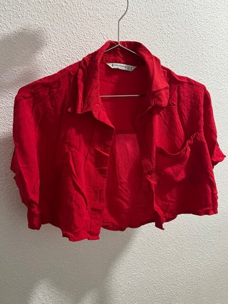 Camisa Roja Stradivarius Talla S