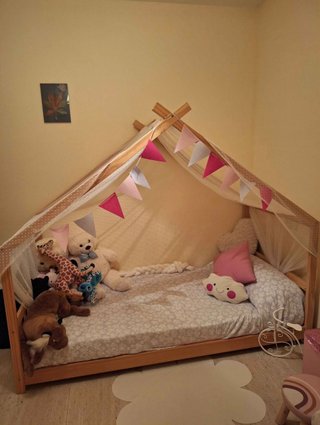 Cama Infantil en Forma de Casa de Madera
