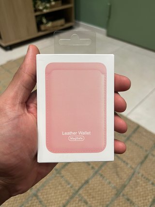 Portafoglio MagSafe per iPhone Porta carte magnetiche in pelle rosa
