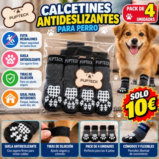 Pack 4 Calcetines Antideslizantes para Perro