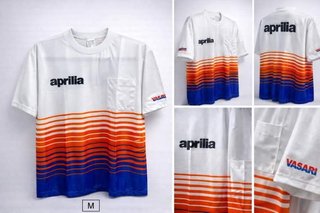 Camiseta T-M De Moto Aprilia Naranja Vintage